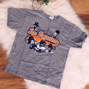 San Francisco Giants T-Shirt Short Sleeve Gray Size Large